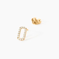 Histoire d'Or Boucles D'Oreilles Puces Lueur Plaqué Or Jaune Oxyde De Zirconium Discount