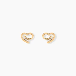Histoire d'Or Boucles D'oreilles Puces Laela Plaqué Or Jaune Oxyde De Zirconium Clearance