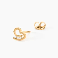 Histoire d'Or Boucles D'oreilles Puces Laela Plaqué Or Jaune Oxyde De Zirconium Clearance