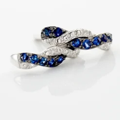 Histoire d'Or Boucles D'oreilles Puces Ligera Or Blanc Saphir Et Diamant Discount