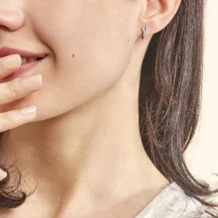 Histoire d'Or Boucles D'oreilles Puces Ligera Or Blanc Saphir Et Diamant Discount