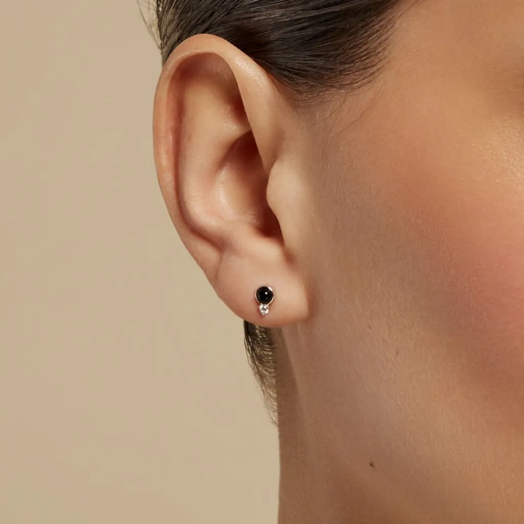 Histoire d'Or Boucles D'oreilles Puces Lonna Argent Blanc Verre Oxyde De Zirconium Best