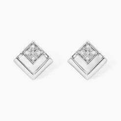 Histoire d'Or Boucles D'oreilles Puces Liana Or Blanc Diamant Hot