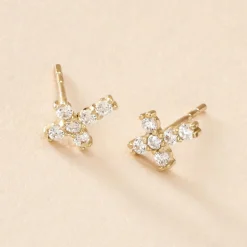 Histoire d'Or Boucles D'oreilles Puces Luna Or Jaune Oxyde De Zirconium Clearance