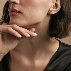 Histoire d'Or Boucles D'oreilles Puces Luna Or Jaune Oxyde De Zirconium Clearance