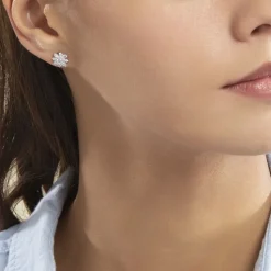 Histoire d'Or Boucles D'oreilles Puces Lorraine De Zirconium argent blanc oxyde Discount