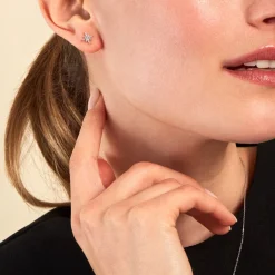 Histoire d'Or Boucles D'oreilles Puces Lysianne Argent Blanc Oxyde De Zirconium Discount