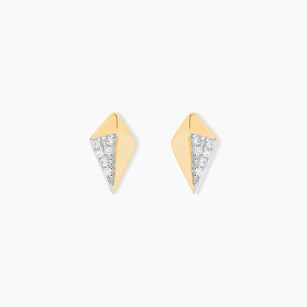 Histoire d'Or Boucles D'oreilles Puces Lizia Or Jaune Diamant Sale