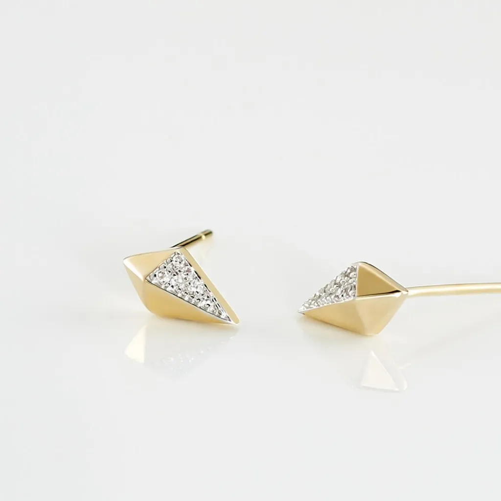 Histoire d'Or Boucles D'oreilles Puces Lizia Or Jaune Diamant Sale
