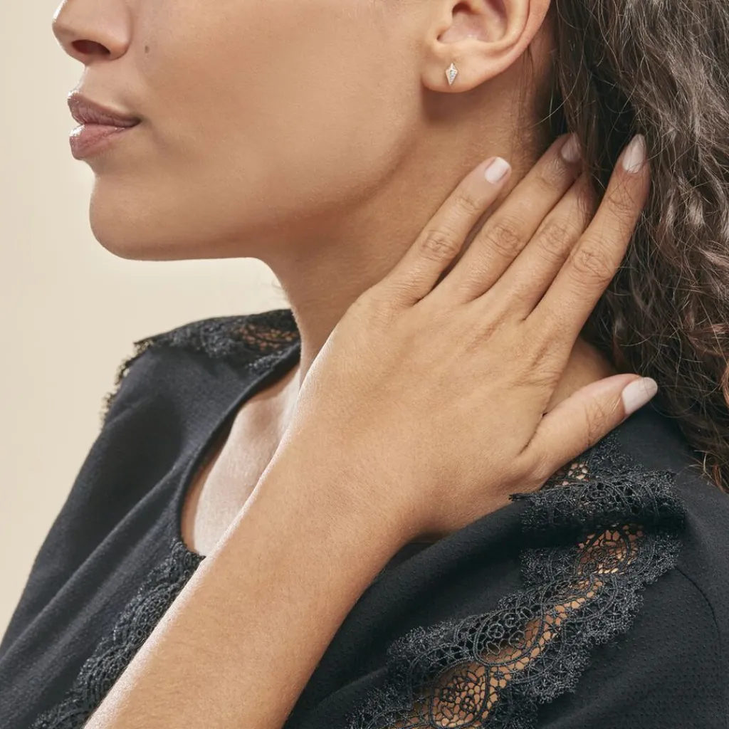 Histoire d'Or Boucles D'oreilles Puces Lizia Or Jaune Diamant Sale