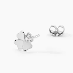 Histoire d'Or Boucles D'oreilles Puces Luce Argent Blanc Oxyde De Zirconium Sale