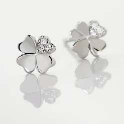 Histoire d'Or Boucles D'oreilles Puces Luce Argent Blanc Oxyde De Zirconium Sale