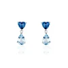 Histoire d'Or Boucles D'oreilles Puces Lenuta Or Blanc Topaze Bleu Sky Topaze Hot