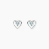 Histoire d'Or Boucles D'oreilles Puces Luann Or Blanc Topaze New