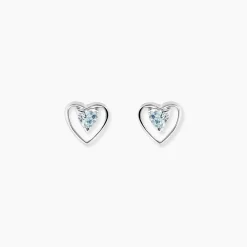 Histoire d'Or Boucles D'oreilles Puces Luann Or Blanc Topaze New