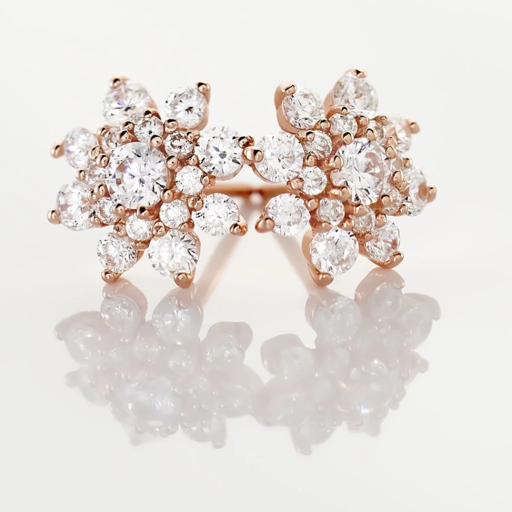 Histoire d'Or Boucles D'oreilles Puces Lorraine De Zirconium argent rose oxyde Clearance