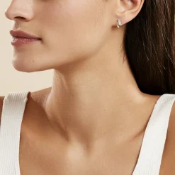 Histoire d'Or Boucles D'oreilles Puces Loubra Or Jaune Emeraude New