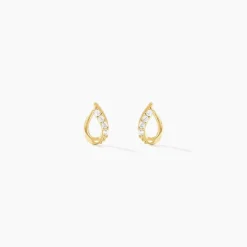 Histoire d'Or Boucles D'oreilles Puces Lisianthus Or Jaune Oxyde