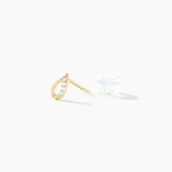 Histoire d'Or Boucles D'oreilles Puces Lisianthus Or Jaune Oxyde
