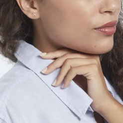 Histoire d'Or Boucles D'oreilles Puces Lisianthus Or Jaune Oxyde