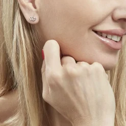 Histoire d'Or Boucles D'oreilles Puces Lehinaae Argent Blanc New