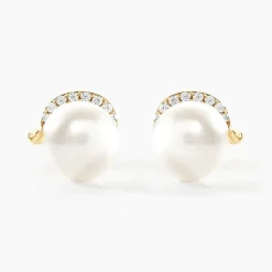 Histoire d'Or Boucles D'oreilles Puces Lucinda Or Jaune Perle De Culture Discount