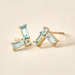 Histoire d'Or Boucles D'oreilles Puces Lavender Or Jaune Topaze or jaune topaze bleu sky Best