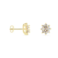 Histoire d'Or Boucles D'oreilles Puces Lisea Plaqué Or Oxydes De Zirconium plaqué or jaune oxyde Discount