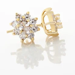 Histoire d'Or Boucles D'oreilles Puces Lisea Plaqué Or Oxydes De Zirconium plaqué or jaune oxyde Discount