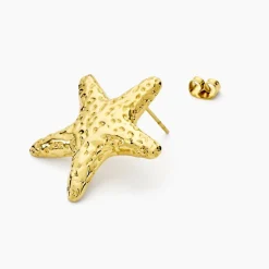 Histoire d'Or Boucles D'oreilles Puces Mermaid Acier Jaune New