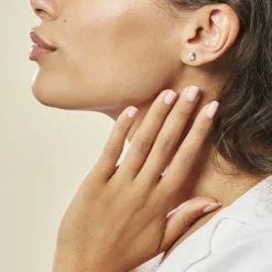 Histoire d'Or Boucles D'oreilles Puces Mathilda Argent Blanc Oxyde De Zirconium New