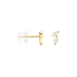 Histoire d'Or Boucles D'oreilles Puces Mix And Match Or Jaune Oxyde De Zirconium New