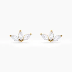 Histoire d'Or Boucles D'oreilles Puces Marquise Or Jaune Oxyde De Zirconium Outlet