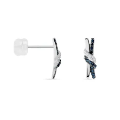 Histoire d'Or Boucles D'oreilles Puces Marina Or Blanc Diamant Best