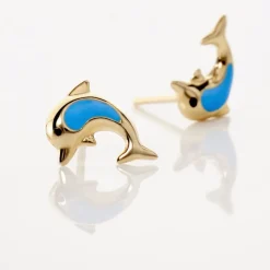 Histoire d'Or Boucles D'oreilles Puces Mael Dauphin Or Jaune Hot