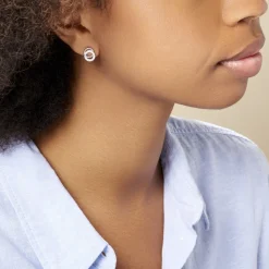 Histoire d'Or Boucles D'oreilles Puces Magou Argent Blanc Oxyde De Zirconium Sale