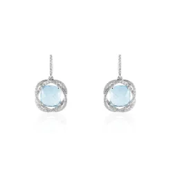 Histoire d'Or Boucles D'oreilles Puces Marie-jacqueline Or Blanc Topaze Et Diamant Online