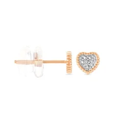 Histoire d'Or Boucles D'oreilles Puces Mon 1er Diamant or rose diamant New