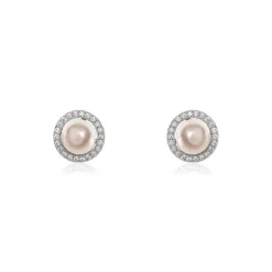 Histoire d'Or Boucles D'oreilles Puces Mathie Argent Blanc Perle De Culture Et Oxyde Online