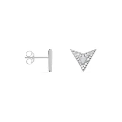 Histoire d'Or Boucles D'oreilles Puces Moric Argent Blanc Oxyde De Zirconium Nacre Sale