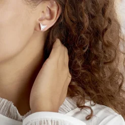 Histoire d'Or Boucles D'oreilles Puces Moric Argent Blanc Oxyde De Zirconium Nacre Sale