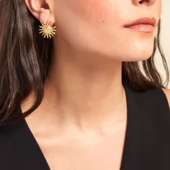 Histoire d'Or Boucles D'oreilles Puces Mermaid Acier Jaune Best