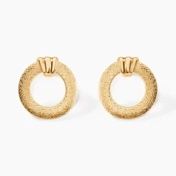 Histoire d'Or Boucles D'oreilles Puces Martela Or Jaune New