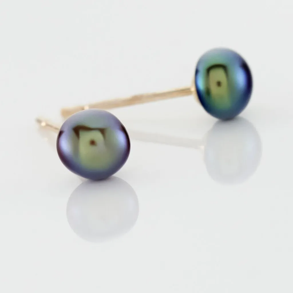 Histoire d'Or Boucles D'oreilles Puces Micaelle Teintees Or Jaune Perle De Culture Online