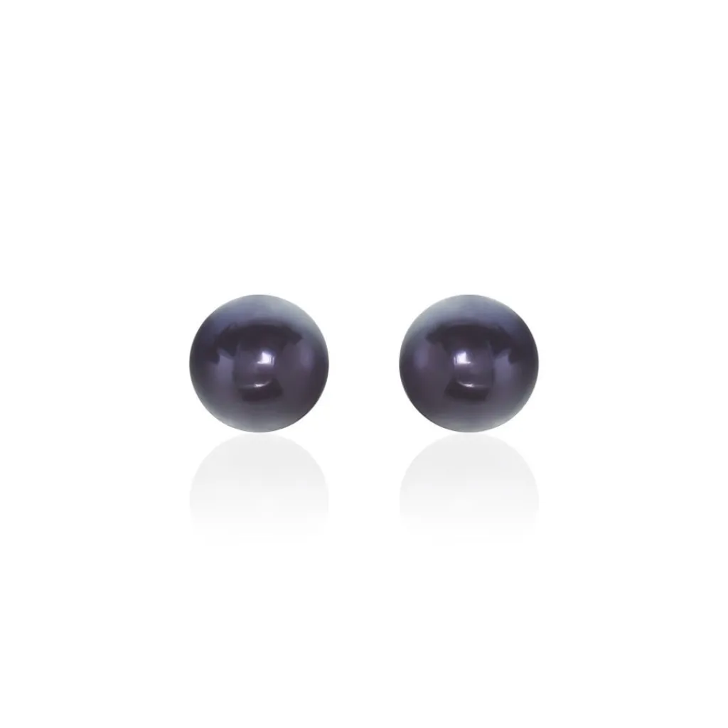 Histoire d'Or Boucles D'oreilles Puces Micaelle Teintees Or Jaune Perle De Culture