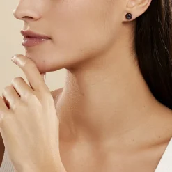 Histoire d'Or Boucles D'oreilles Puces Micaelle Teintees Or Jaune Perle De Culture