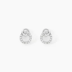 Histoire d'Or Boucles D'oreilles Puces Mahaut Or Blanc Diamant Best