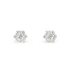 Histoire d'Or Boucles D'oreilles Puces Magnolia Or Blanc Diamant Sale