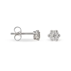 Histoire d'Or Boucles D'oreilles Puces Magnolia Or Blanc Diamant Sale