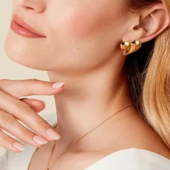 Histoire d'Or Boucles D'oreilles Puces Madlie Acier Jaune Hot